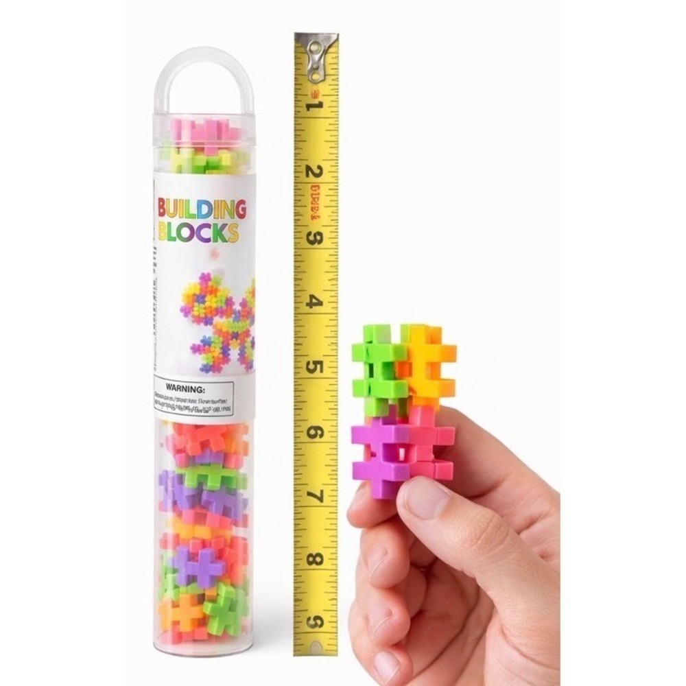 5 Pack Building Blocks Toy Tubes 72pc Each Neon Interlocking Kids STEM Set - Picture 5 of 6
